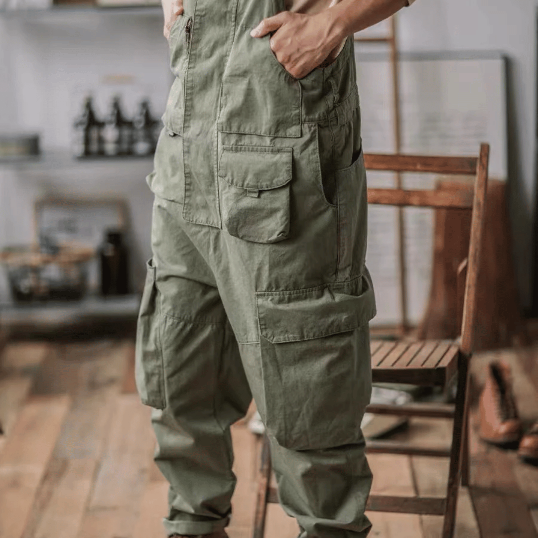 Macacão Workwear com Zíper e Bolsos Amplos