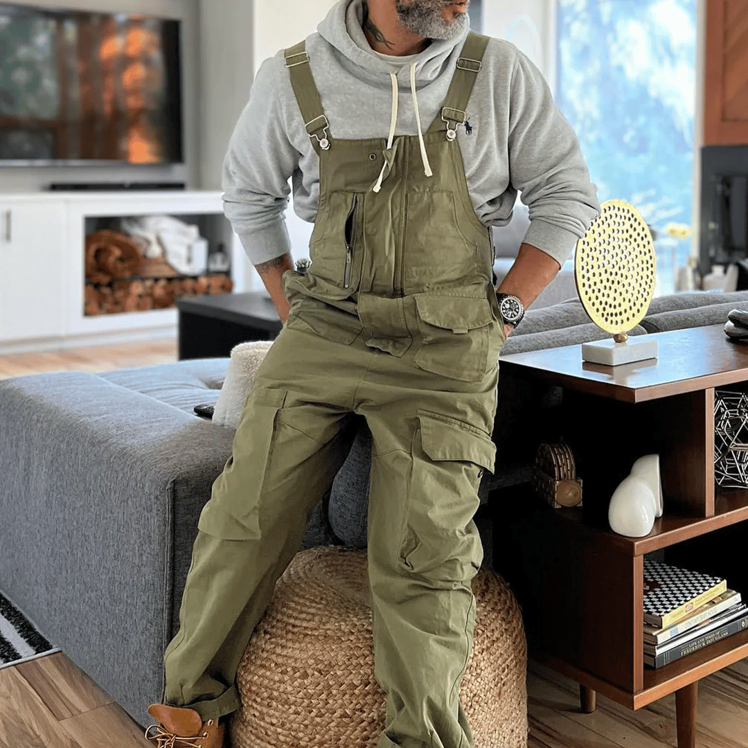 Macacão Workwear com Zíper e Bolsos Amplos
