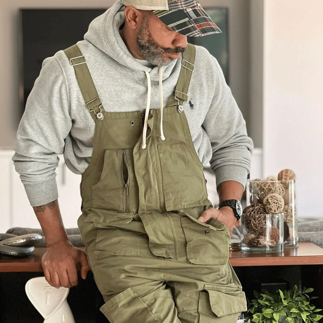 Macacão Workwear com Zíper e Bolsos Amplos