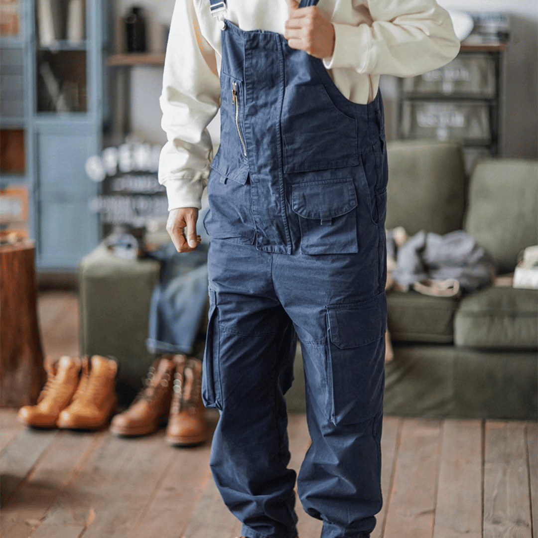 Macacão Workwear com Zíper e Bolsos Amplos