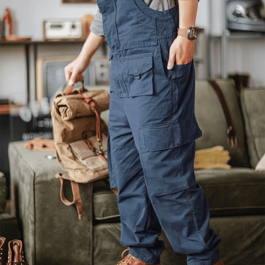 Macacão Workwear com Zíper e Bolsos Amplos