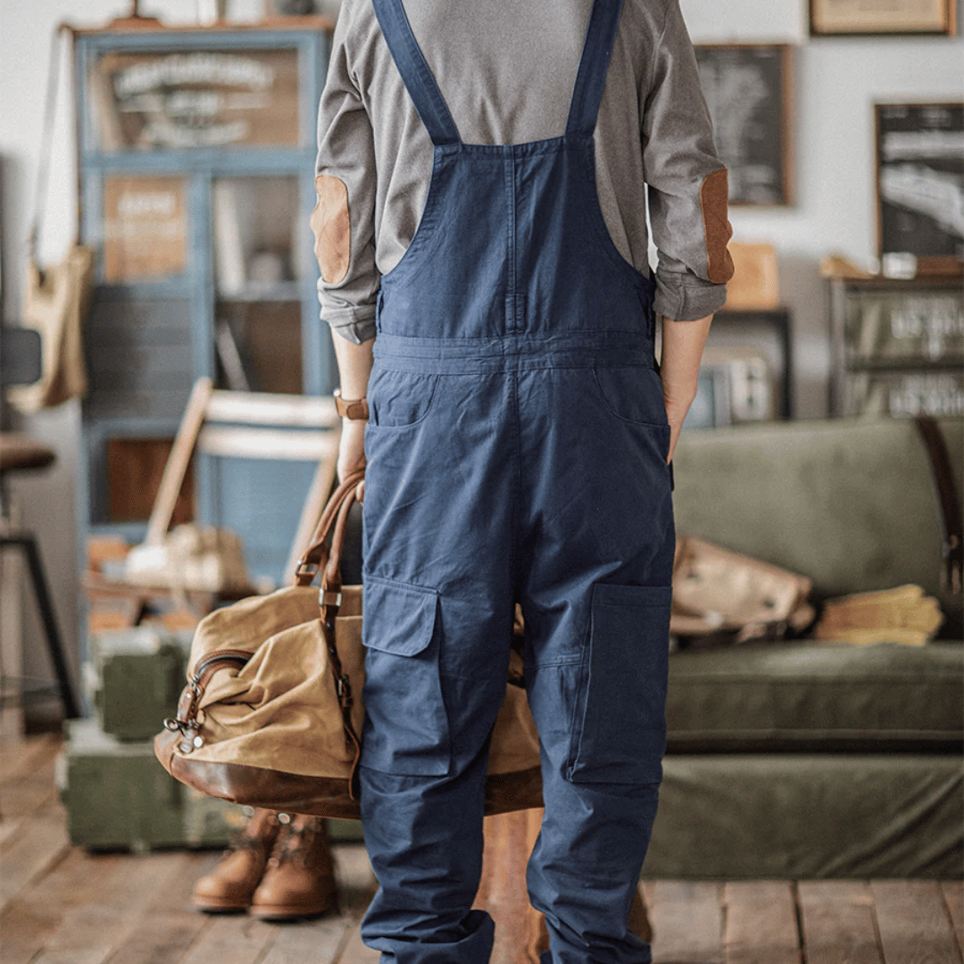 Macacão Workwear com Zíper e Bolsos Amplos