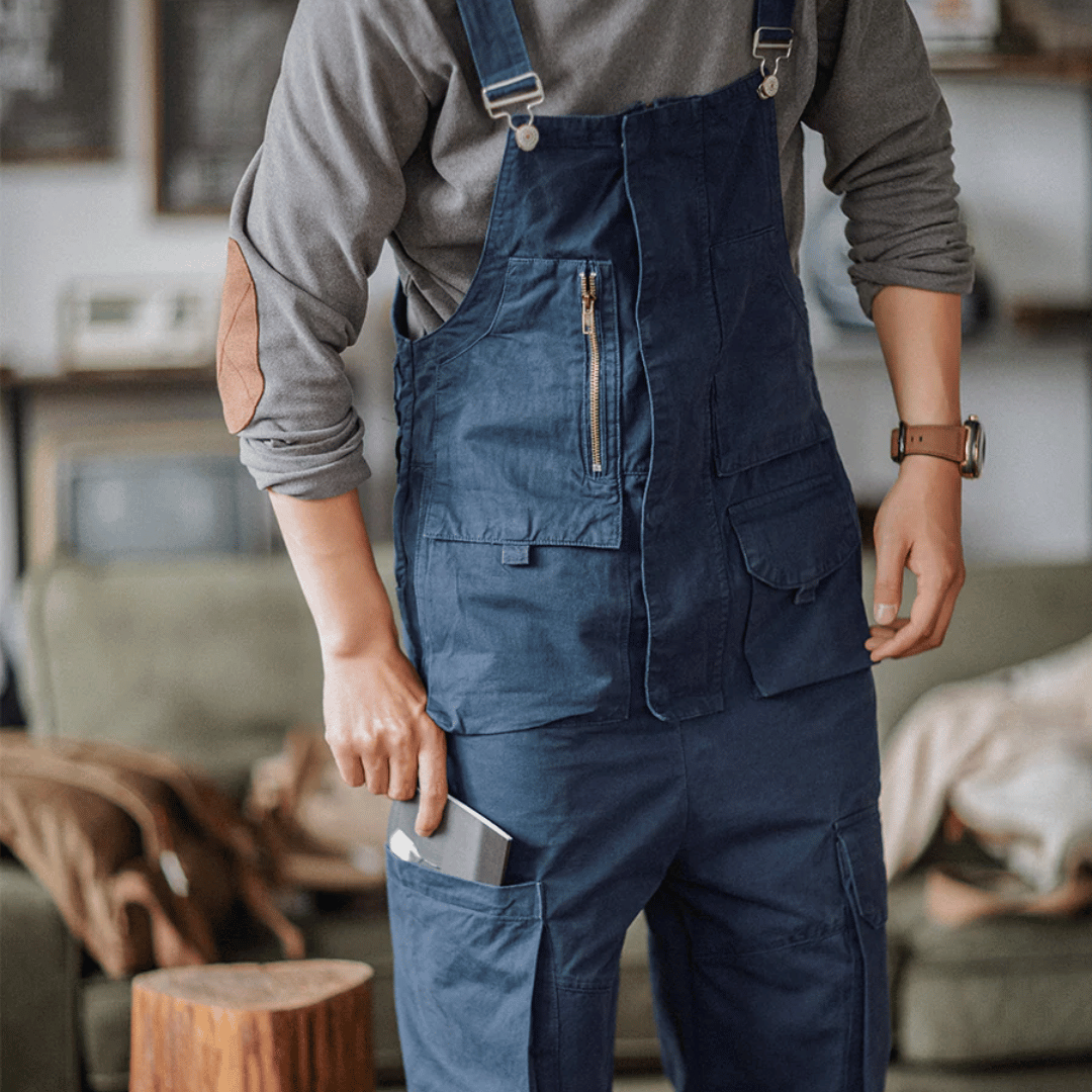 Macacão Workwear com Zíper e Bolsos Amplos