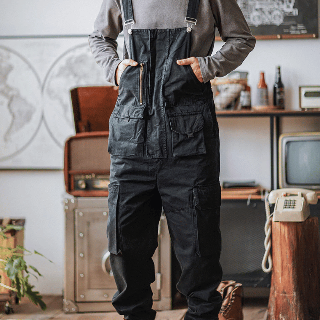 Macacão Workwear com Zíper e Bolsos Amplos