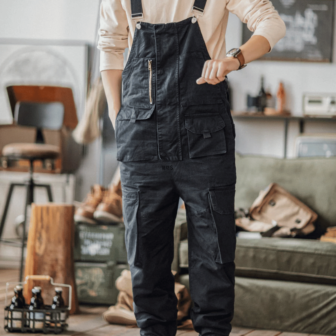 Macacão Workwear com Zíper e Bolsos Amplos