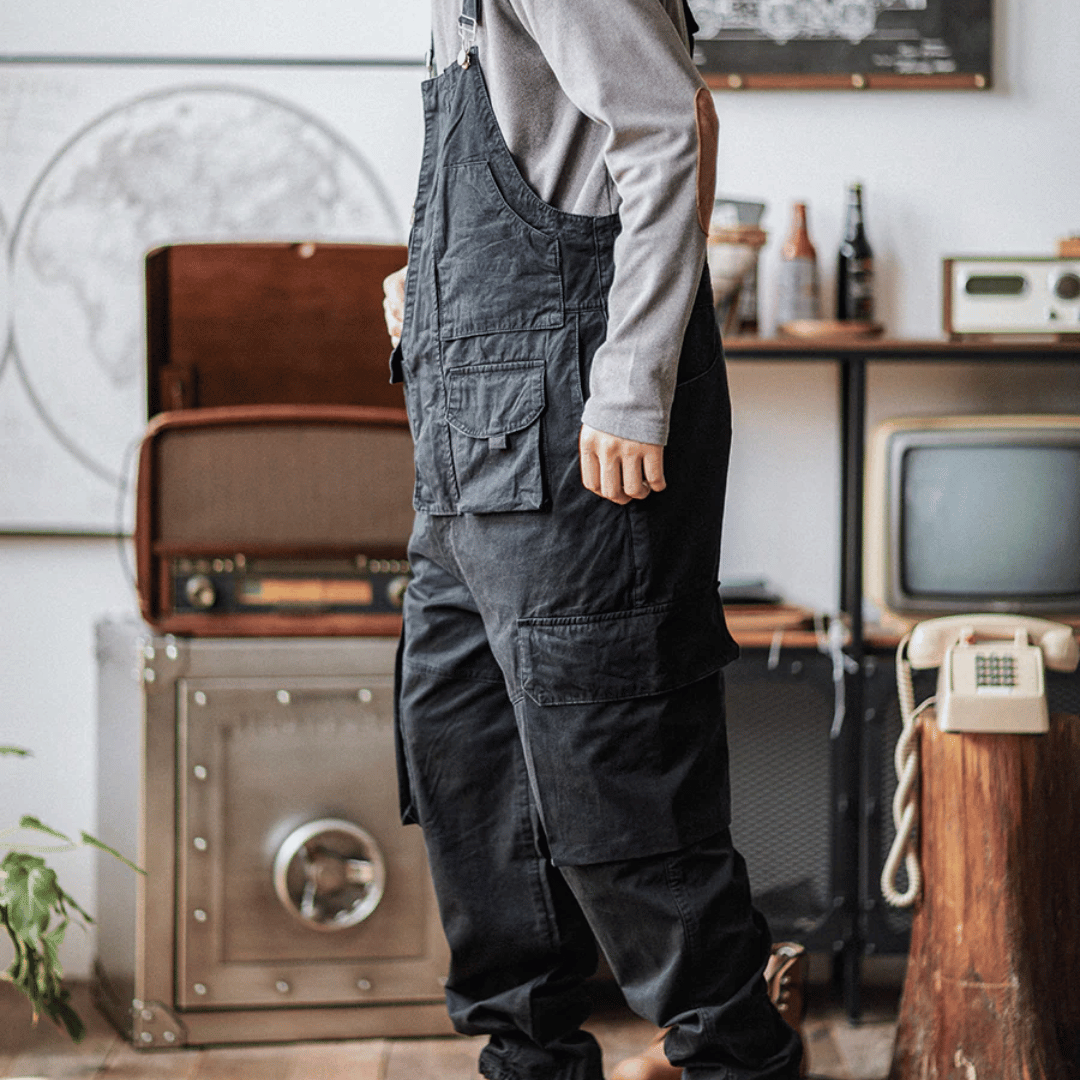 Macacão Workwear com Zíper e Bolsos Amplos