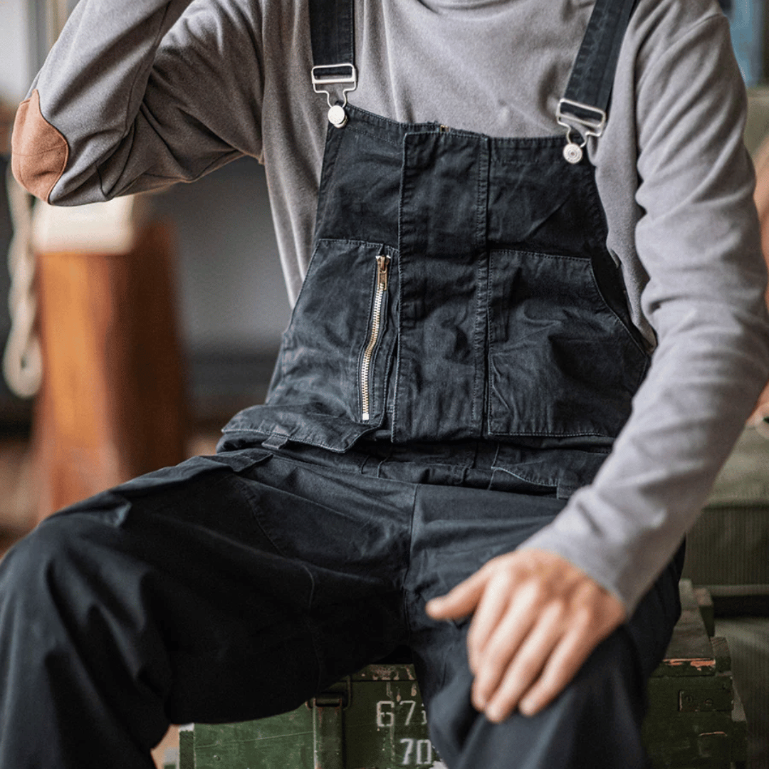 Macacão Workwear com Zíper e Bolsos Amplos