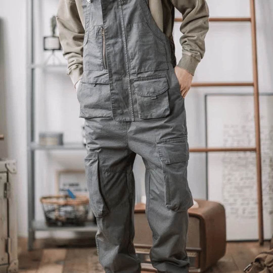 Macacão Workwear com Zíper e Bolsos Amplos