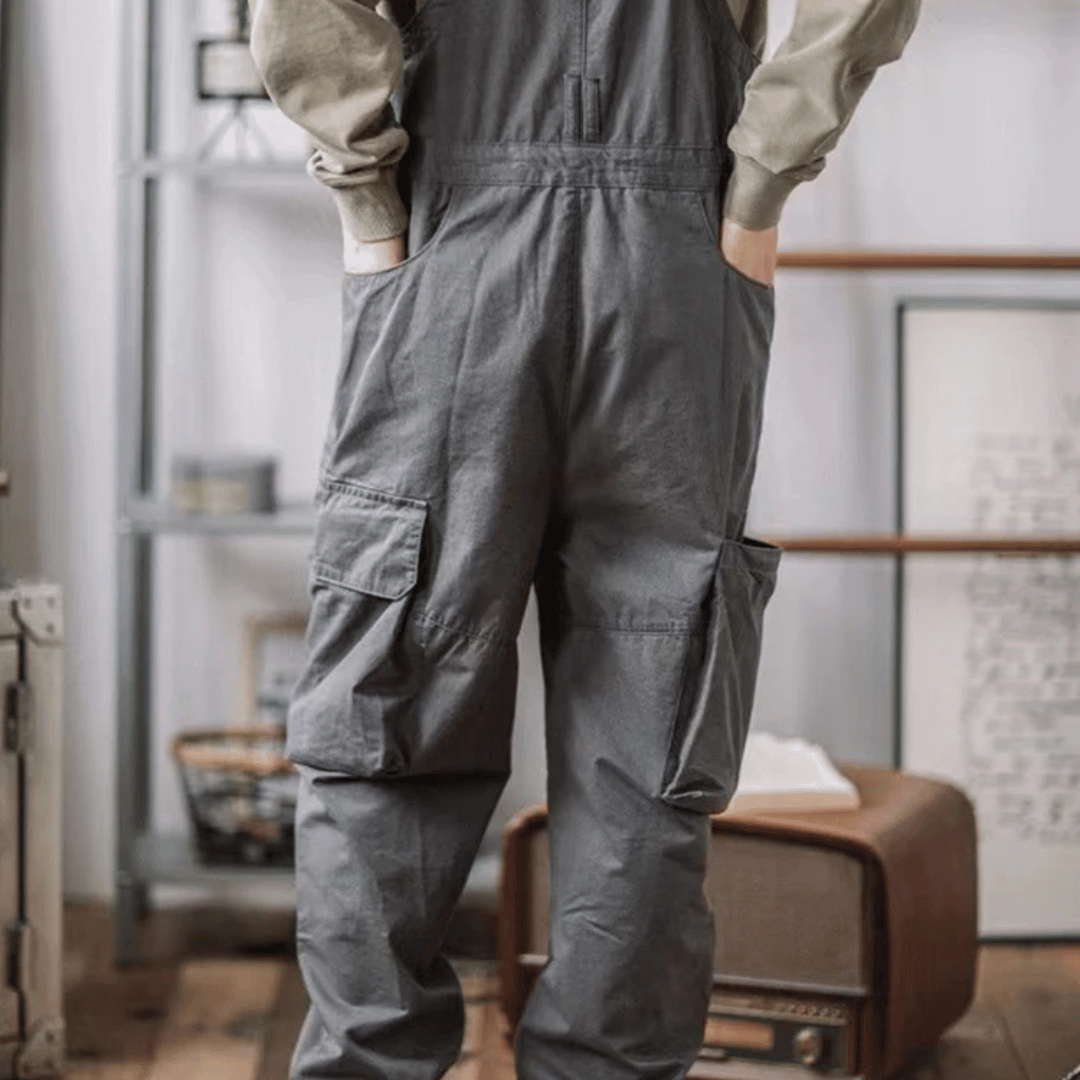 Macacão Workwear com Zíper e Bolsos Amplos