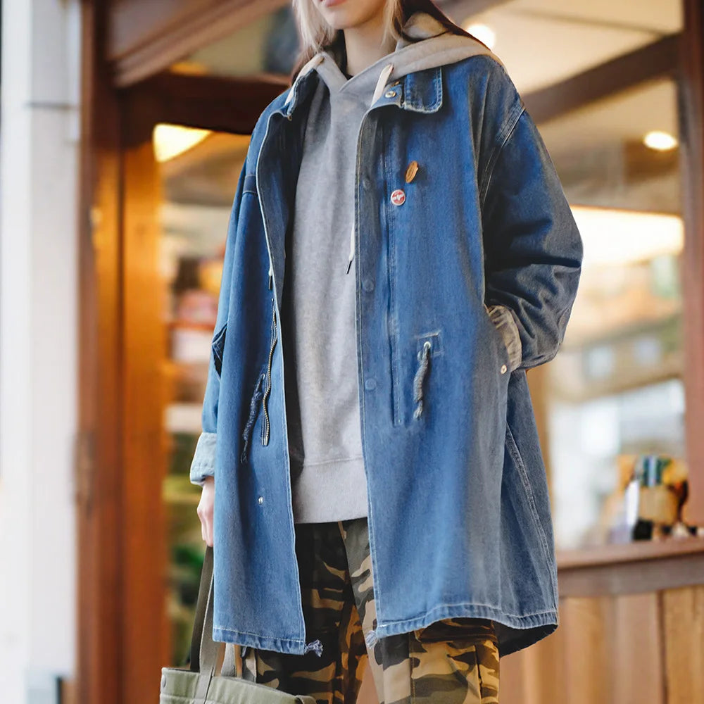 Casaco Sobretudo Jeans M65 Feminino