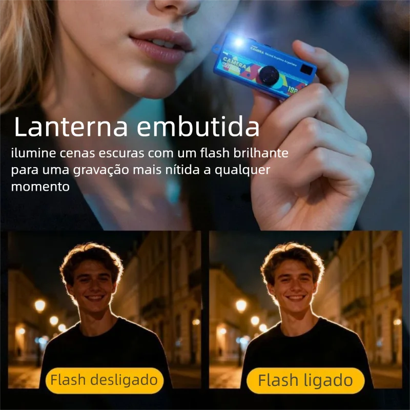 Mini Câmera Vintage 1984 – Chaveiro Retro