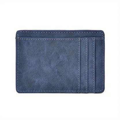 Porta-Cartões Slim Estrada em Azul Acinzentado, de frente