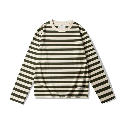 Camiseta Mariniere Listrada na cor Verde Musgo