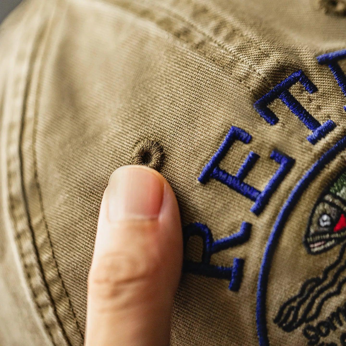 Boné de beisebol Maden vintage de veludo cáqui com aba curvada unissex chapéu bordado diário versátil com pico para estilo OOTD