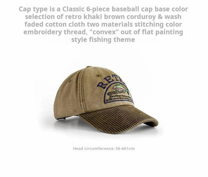 Boné de beisebol Maden vintage de veludo cáqui com aba curvada unissex chapéu bordado diário versátil com pico para estilo OOTD
