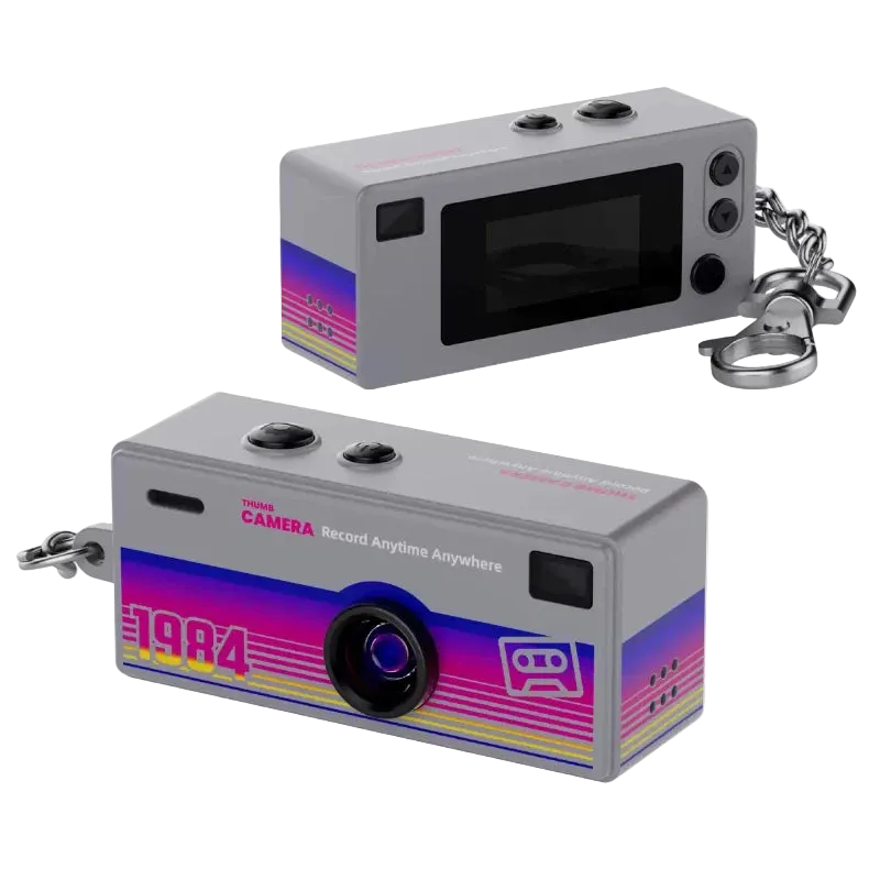 Mini Câmera Vintage 1984 – Chaveiro Retro