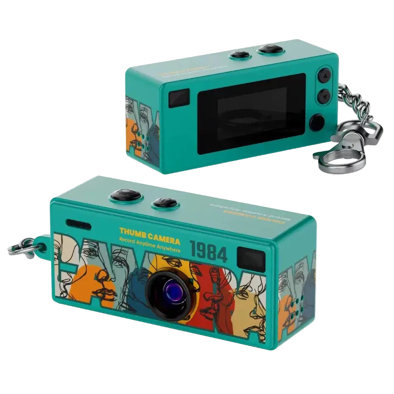 Mini Câmera Vintage 1984 – Chaveiro Retro