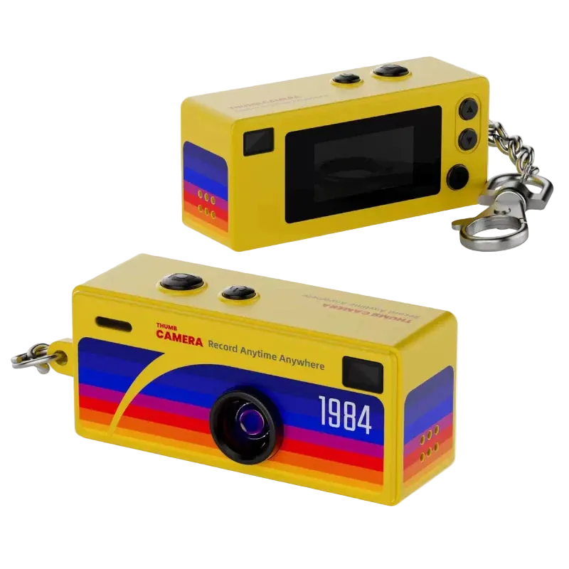 Mini Câmera Vintage 1984 – Chaveiro Retro