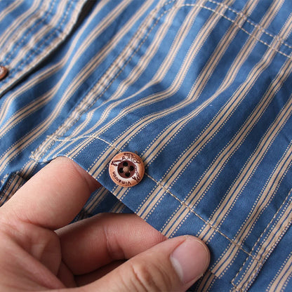 Camisa Cabana Listrada Algodão